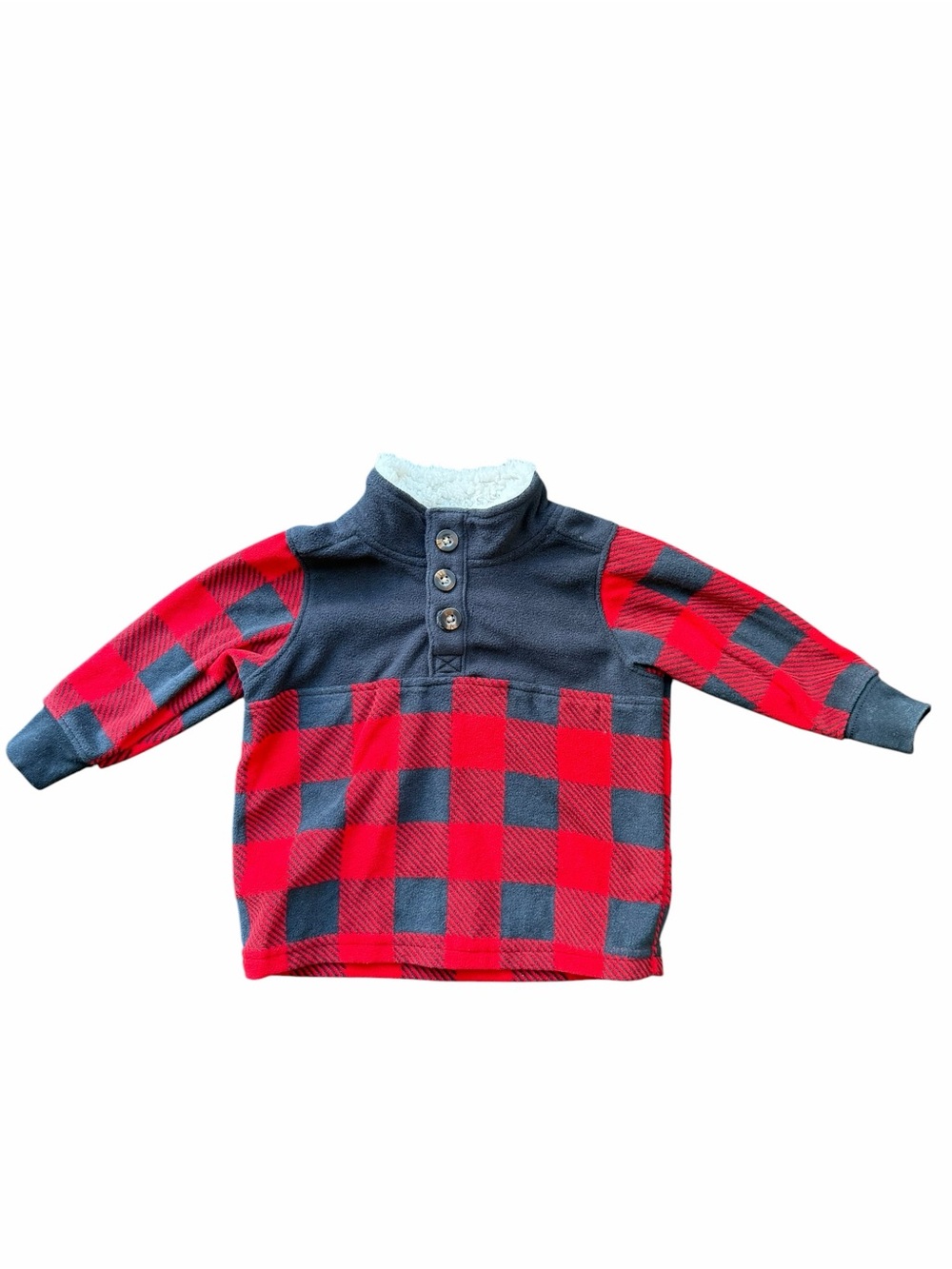 Carter's Red and Navy Buffalo Plaid Pullover Jacket